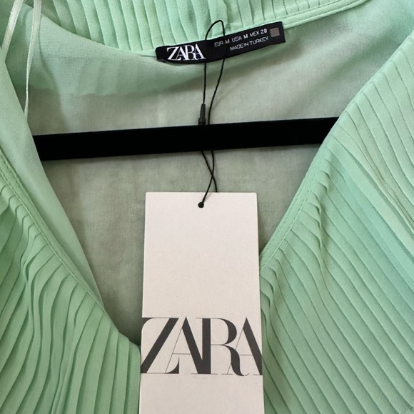 Zara Sheer Mint Blouse - Picture 2 of 3